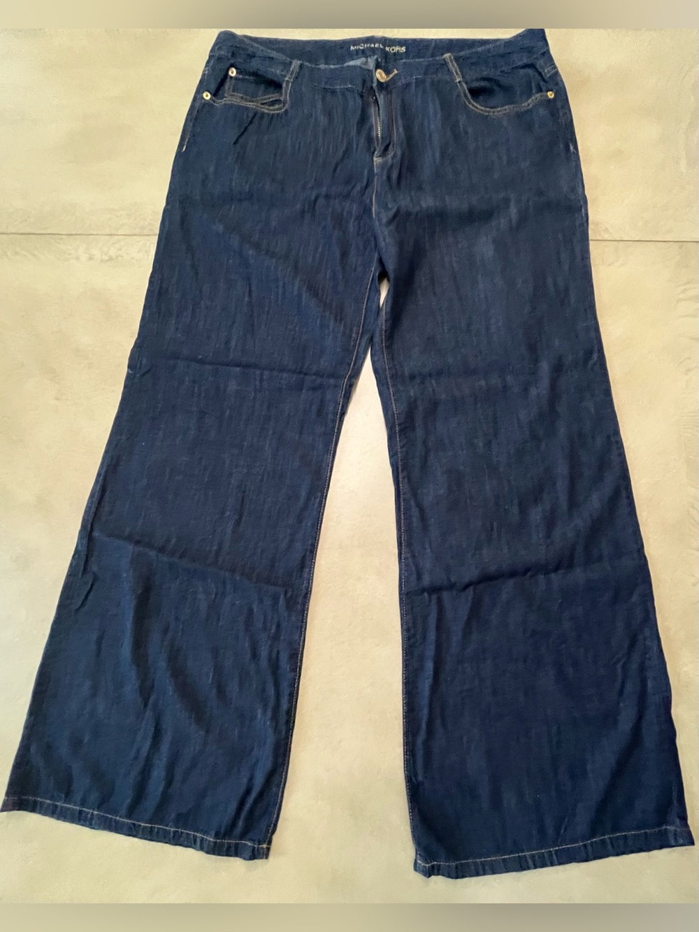 Michael Kors Indigo Wide-Leg Jeans 100 Percent Cotton Size 14
